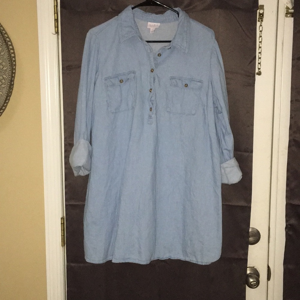 Denim maternity dress